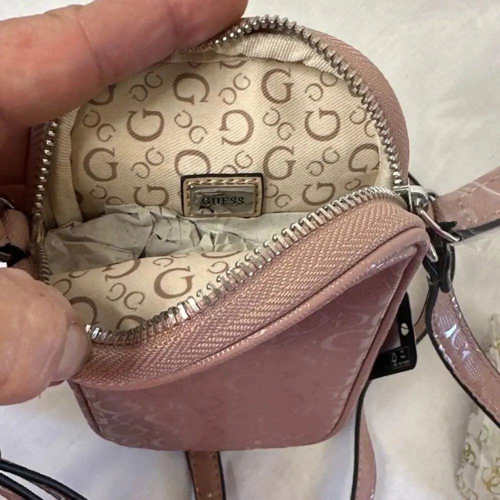 Guess Terence Mini Crossbody Phone Purse Cards Accessories Adj strap Dusty Mauve